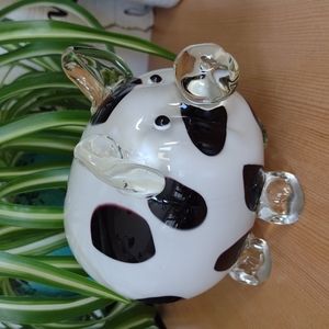 Hand blown glass pig